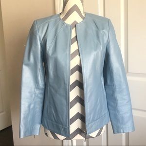 Dialogue Blue Leather Jacket Size X-Small